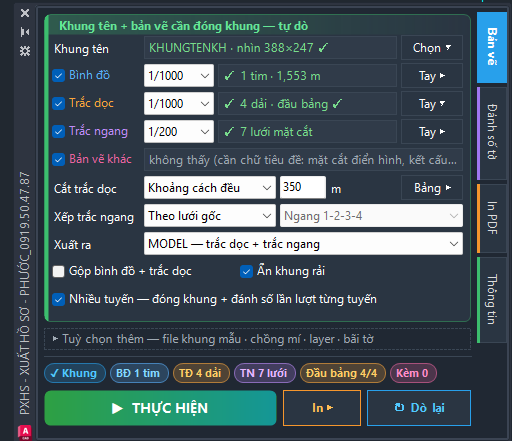 PXHS - màn hình chạy thật